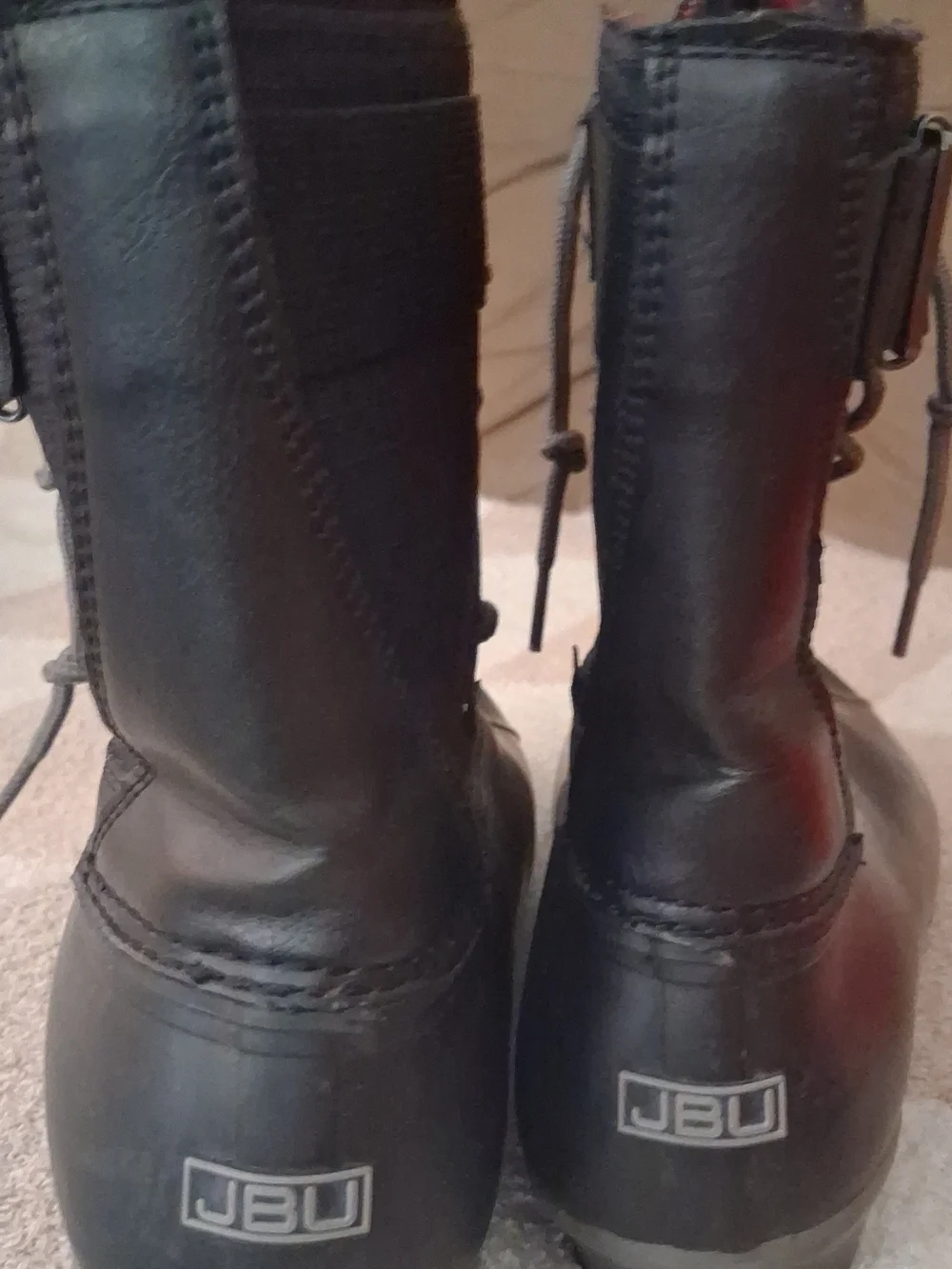 JBU Men's Black Lace-Up Rain & Snow Duck Boots Size 10